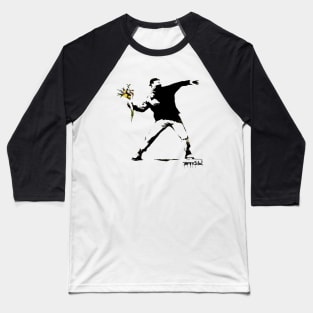 BANKSY Flower Thrower Baseball T-Shirt